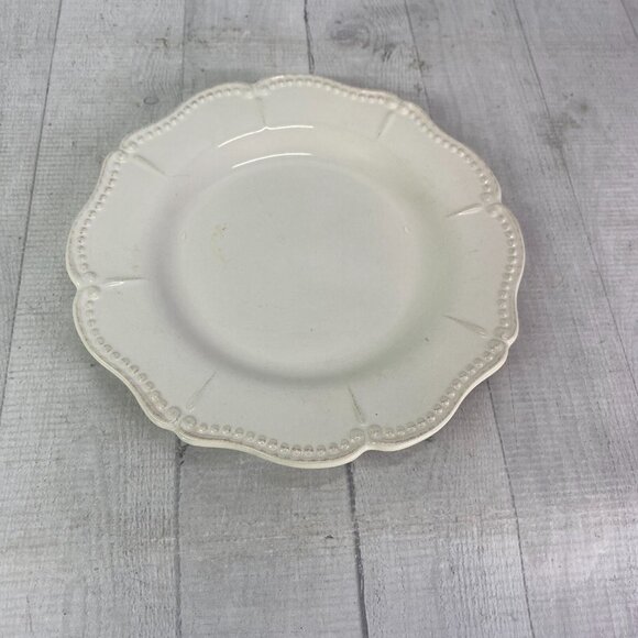 Chris Madden JCPenny ADALINA Ivory Embossed Stoneware Salad Lunch Plates Set 4 - Picture 8 of 16